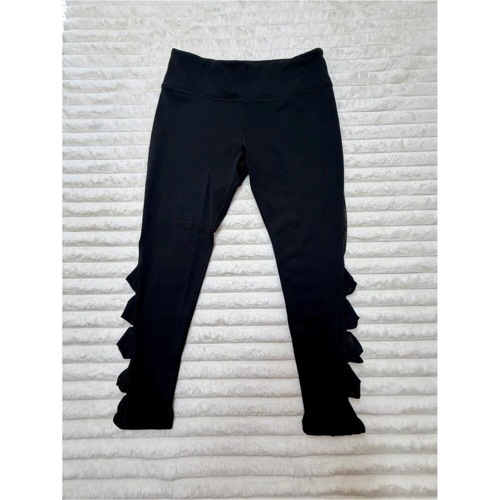Victoria Secret Black & Ribbon Mesh Cutout Total Knockout High-Rise Leggings